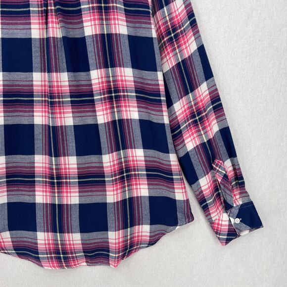 RAILS Hunter Plaid Shirt Womens Small Blue Pink Long Sleeve Button Up Azure Pink - Picture 12 of 16